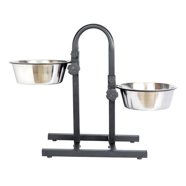 Pets Empire Double Diner Dog Bowl | Adjustable Elevated Pet Feeder Raised Dog Food Bowl | Dog Feeding Station H-Base Double Bowl Stand | Stainless Steel Removable Bowls - Image 2