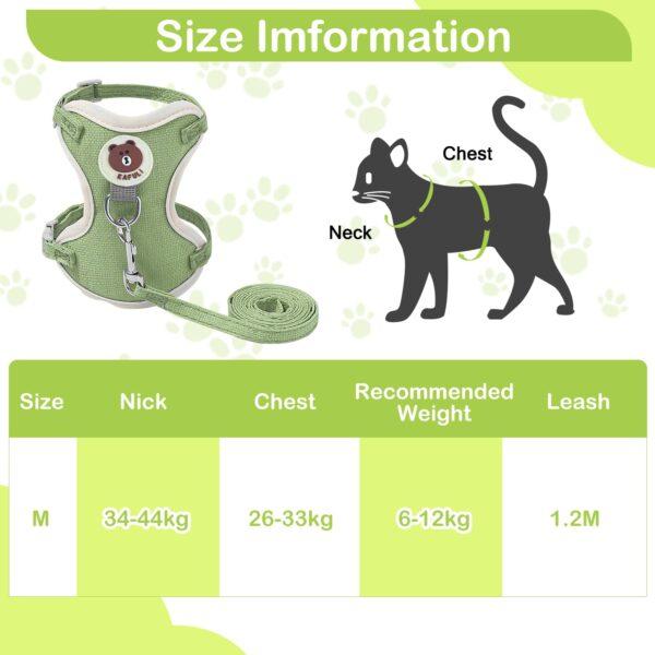 Cat Harness with Leash, Outdoor Anti-Breakaway Leash for Cats with Safety Reflective Strips, Harness for Cat Adjustable, 1.5m Belt for Cat for Small Size Cats - Image 7