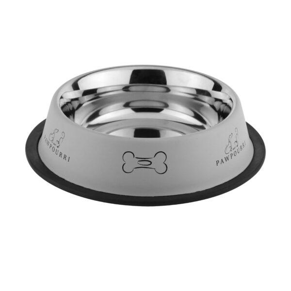 Combo of Anti-Skid Feeding Bowls for Dogs, Cats & Puppy Pet Bowl Pack 2 Stainless Steel Pet Bowl (700 ml Each, Black & White) - Image 8