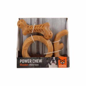 x FOFOS Woodplay Stix Dog Chew Toys Set of 3 - Brown