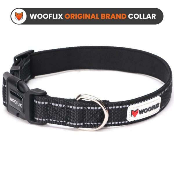 Reflective Dog Leash And Collar Combo Set|Dog Collar & Anti Slip Padded Handle Leash For Dogs|Highly Reflective|Dog Rope For Medium & Large Dogs|(Leash 6.5 Ft. + Collar Medium, Black, 18 Cm) - Image 7
