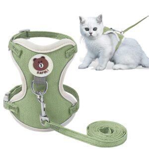 Cat Harness with Leash, Outdoor Anti-Breakaway Leash for Cats with Safety Reflective Strips, Harness for Cat Adjustable, 1.5m Belt for Cat for Small Size Cats
