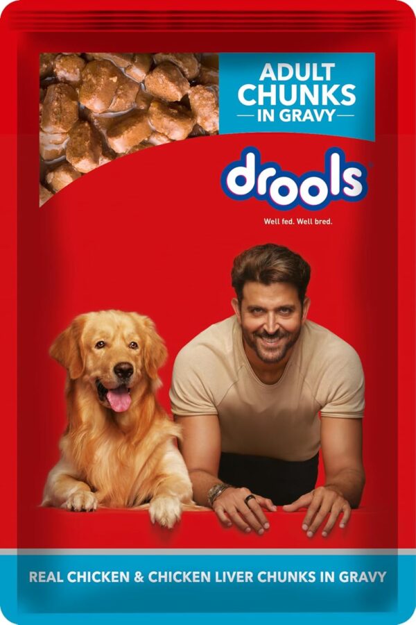 Drools Adult Wet Dog Food, Real Chicken and Chicken Liver Chunks in Gravy,10 Pouches + 2 Pouches Free (12 x 60g) - Image 6