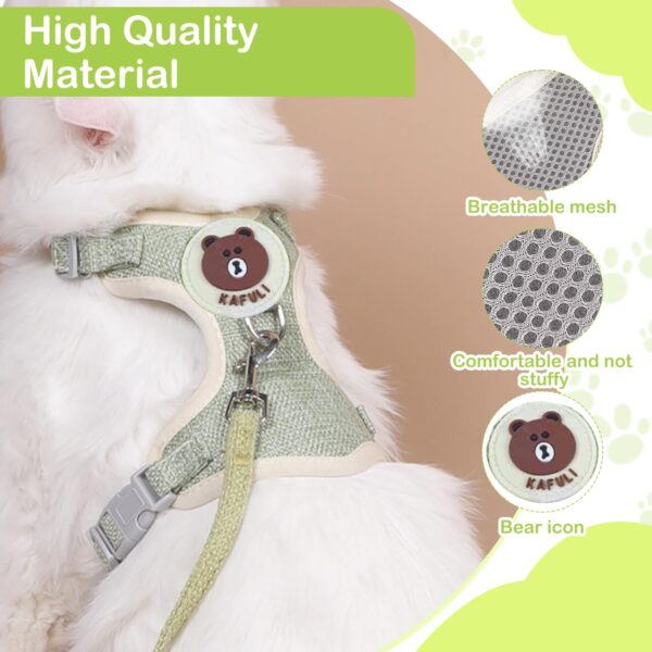 Cat Harness with Leash, Outdoor Anti-Breakaway Leash for Cats with Safety Reflective Strips, Harness for Cat Adjustable, 1.5m Belt for Cat for Small Size Cats - Image 5