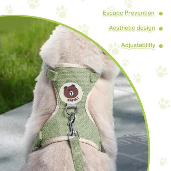 Cat Harness with Leash, Outdoor Anti-Breakaway Leash for Cats with Safety Reflective Strips, Harness for Cat Adjustable, 1.5m Belt for Cat for Small Size Cats - Image 3
