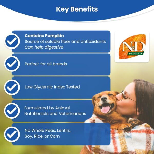 Farmina N&D Pumpkin Adult Mini Dog Food | Chicken, Pomegranate & Pumpkin | Rich in Anti-oxidants | Complete Food for Adult Dogs | 2.5kg | No Artificial Preservatives - Image 4